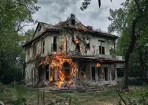 casa incendiada no Verde Parque