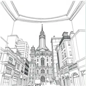 desenhos de prédios icônicos